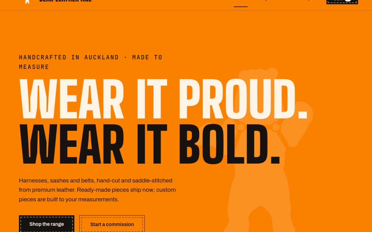Bear Leather ANZ website